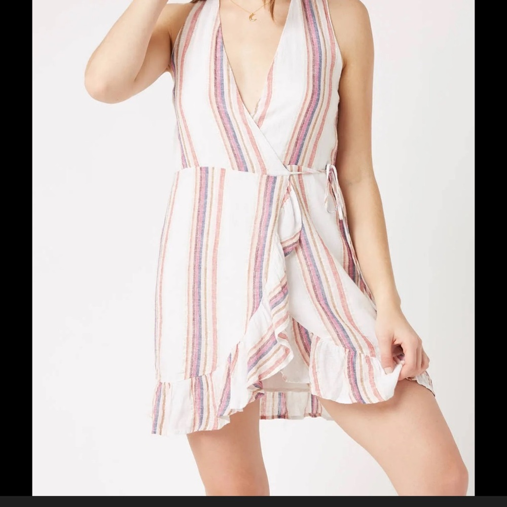 Rails Madison Jewel Striped Sleeveless Dress in Cream, Pink and Gold